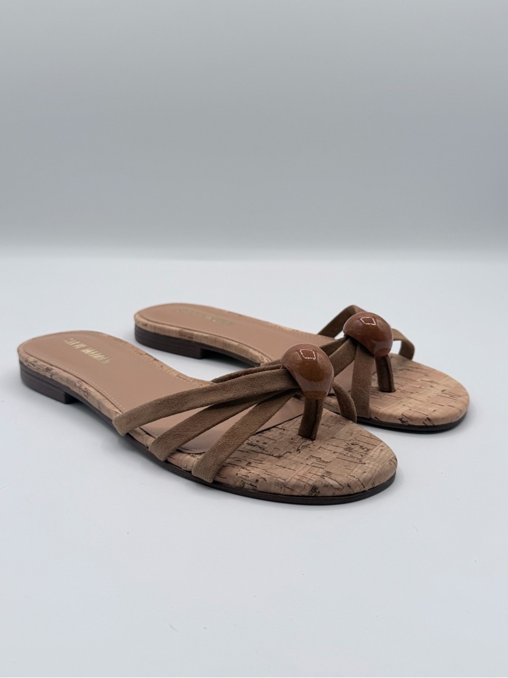 Steve Madden “Calissi Stones” chestnut suede sandals